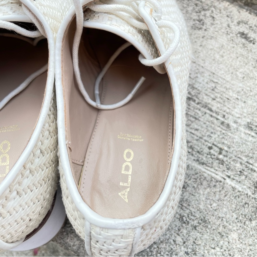 Aldo Cream Platform Women’s Shoes with Quilted Texture Size US 8.5 EUR 39 CM 25 - Picture 7 of 8